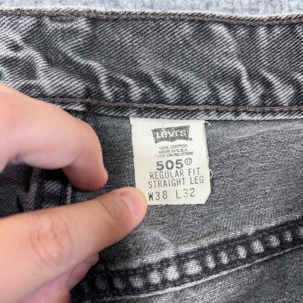 Vintage Levis 505 Jean Men 34x30 Black Regular Straight Fade Made in USA 90s Y2K - Picture 7 of 10
